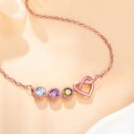 Collier Coeur Pierre de Naissance Famille Personnalisé pour Maman