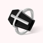 Bague de Cercueil Personnalisée avec Pierre de Naissance Anneau Style Gothique Cadeau pour Amis