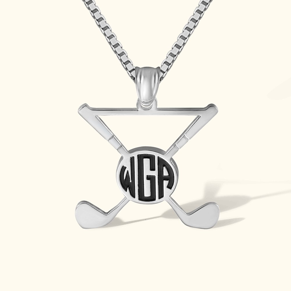 Personalized Golf Necklace Golf Stick Sports Jewelry