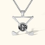 Personalised Golf Necklace Golf Stick Sports Jewellery