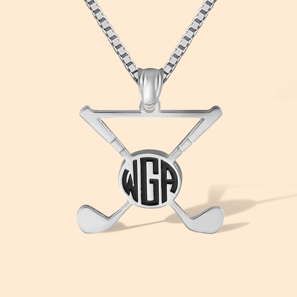 Personalized Golf Necklace Golf Stick Sports Jewelry