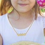Collier Barre Prénom Personnalisé en Police de Lapin Cadeau d'Anniversaire Fête pour Femme Enfant