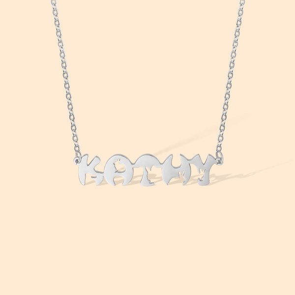 Collana personalizzata con nome del coniglietto pasquale per le donne