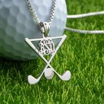 Personalised Golf Necklace Golf Stick Sports Jewellery
