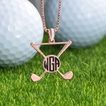 Personalised Golf Necklace Golf Stick Sports Jewellery