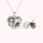 Collier de Cœur Personnalisé avec Prénoms et Photo Pendentif Cheval & File Cadeau Anniversaire Saint-Valentin pour Amoureuse de Cheval