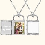 Collana con lucchetto fotografico in argento sterling
