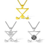 Personalised Golf Necklace Golf Stick Sports Jewellery