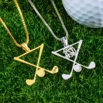 Personalised Golf Necklace Golf Stick Sports Jewellery
