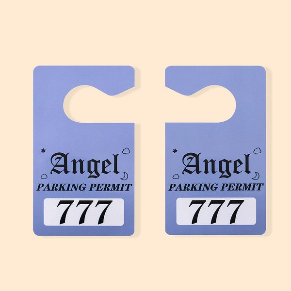 Etiqueta colgante personalizada para permiso de aparcamiento Angel