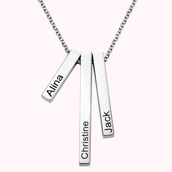 3D Triple Bar Name Necklace | Callie