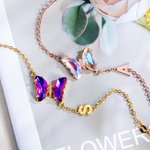 Pulsera mariposa de cristal personalizada