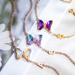 Pulsera mariposa de cristal personalizada
