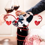 Porte-Bouteille de Vin en Métal Décoration Artistique Personnalisé avec Photo de Couple et Initiale Cadeau d'Anniversaire St Valentin pour Couple