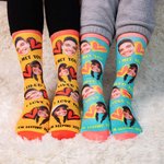 Chaussettes Motif Cœur Personnalisées avec Visage de Couple Cadeau Anniversaire Saint-Valentin pour Couple
