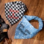 Bandana pour chien brodé personnalisé Bandana pour animaux de compagnie Lattice Polka Dot