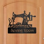 Personalized Metal Sewing Room Sign Quilting Sign Home Decor with Name Gift for Tailor Mom Grandma