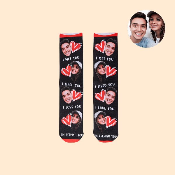 Calzini personalizzati multicolore e unisex con faccia divertente
