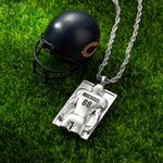 Collier Personnalisé avec Prénom et Numéro Collier en Plaque Gravée pour Homme Cadeau Football Américain pour Amateur de Sport