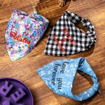 Bandana pour chien brodé personnalisé Bandana pour animaux de compagnie Lattice Polka Dot