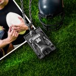 Collier Personnalisé avec Prénom et Numéro Collier en Plaque Gravée pour Homme Cadeau Football Américain pour Amateur de Sport