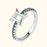 Personalized Birthstone Gemini Zodiac Ring