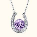 February Birthstone Horseshoe Necklace