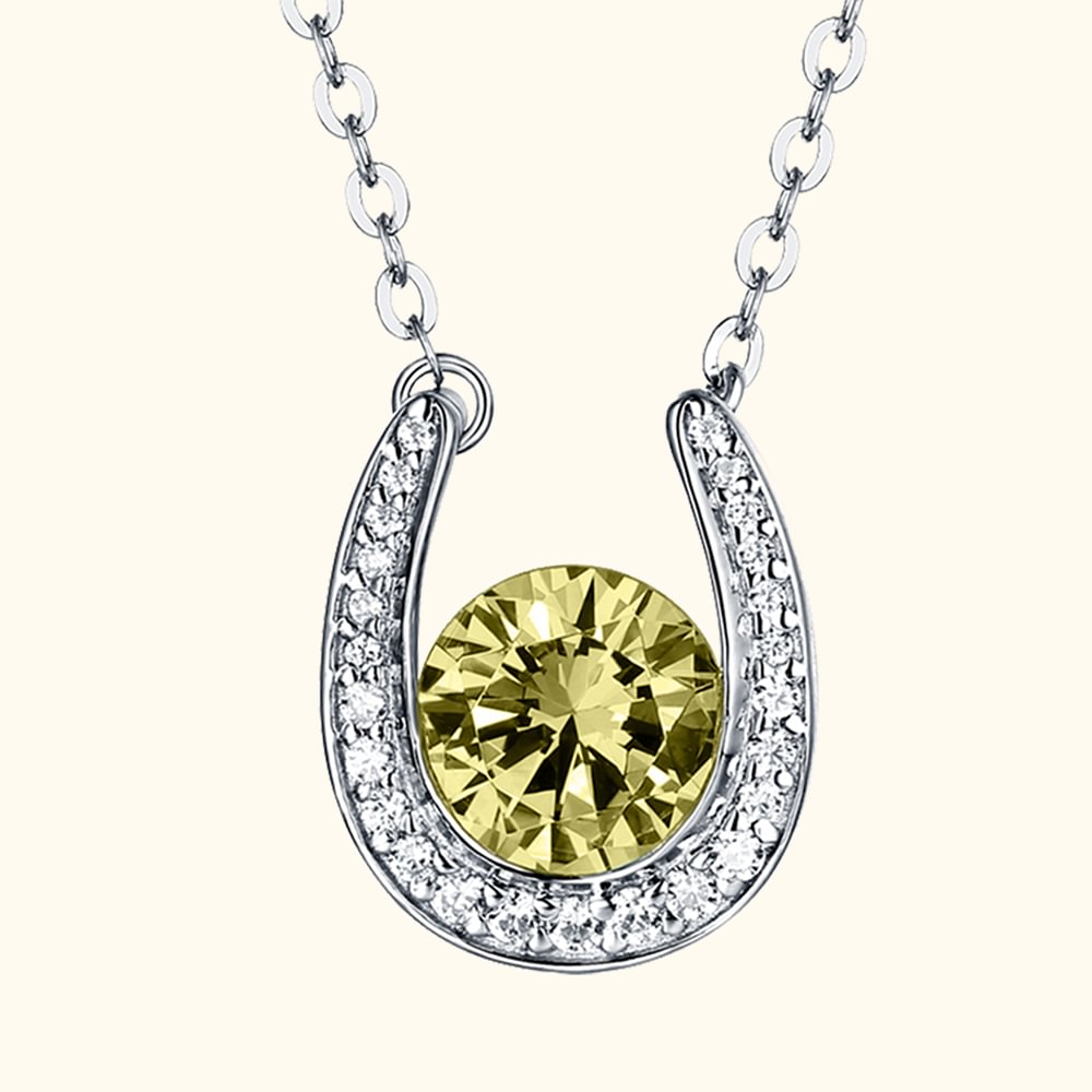 November Birthstone Horseshoe Necklace