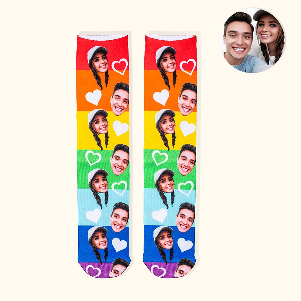 Benutzerdefinierte Unisex und Multi-Color-Paar Gesicht Socken für Valentinstag Geschenk
