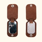 Leather Photo & Calendar Anniversary Keychain For Dad