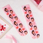Chaussettes Unisexes et Multicolores avec Coeur Personnalisées avec Visage de Couple Cadeau d'Anniversaire St Valentin pour Couple