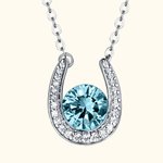 August Birthstone Horseshoe Necklace