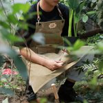 Tablier d'Atelier en Toile Personnalisé avec Texte et Logo Tablier avec Poches et Lanière en Cuir Cadeau d'Anniversaire pour Homme