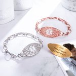 Bracelet d'alerte médicale d'urgence détachable avec texte gravé Cadeau d'anniversaire de la fête des mères pour les femmes