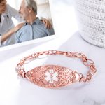Bracelet d'alerte médicale d'urgence détachable avec texte gravé Cadeau d'anniversaire de la fête des mères pour les femmes