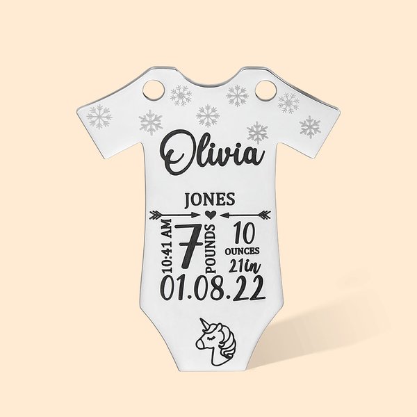 Ornamento statistico personalizzato per bambini in acciaio inox