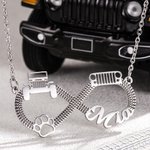 Collar personalizado Jeep & Paw Print Infinity con nombre para perro Jeep Car Lover