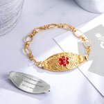 Bracelet d'alerte médicale d'urgence détachable avec texte gravé Cadeau d'anniversaire de la fête des mères pour les femmes