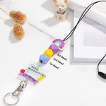 Cordón personalizado con cuentas arco iris Portacredenciales de profesor