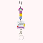 Personnalisé Arc en ciel Perlé Cordon Prof Badge Titulaire
