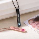 Custom Her King His Queen Couple Bar Necklaces