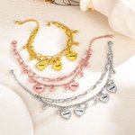 Bracelet à Double Couche Personnalisé avec Nom sur Breloque Cadeau d'Anniversaire pour la Famille ou les Amis