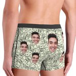 Gepersonaliseerde Grappig Gezicht Heren Boxers met Bokken Cadeau voor Hem