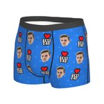 Caleçon Homme Personnalisé avec Photo de Visage Cadeau Amusant Fête des Pères Anniversaire pour Papa Mari