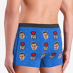 Caleçon Homme Personnalisé avec Photo de Visage Cadeau Amusant Fête des Pères Anniversaire pour Papa Mari