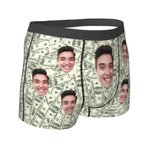 Gepersonaliseerde Grappig Gezicht Heren Boxers met Bokken Cadeau voor Hem