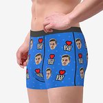 Caleçon Homme Personnalisé avec Photo de Visage Cadeau Amusant Fête des Pères Anniversaire pour Papa Mari