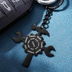 Personnalisé Porte-clés Outils Puzzle Avec Marteau & Équipement & Clé Cadeau Pour le père