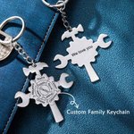 Personnalisé Porte-clés Outils Puzzle Avec Marteau & Équipement & Clé Cadeau Pour le père