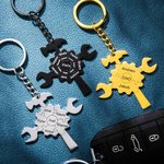 Personnalisé Porte-clés Outils Puzzle Avec Marteau & Équipement & Clé Cadeau Pour le père